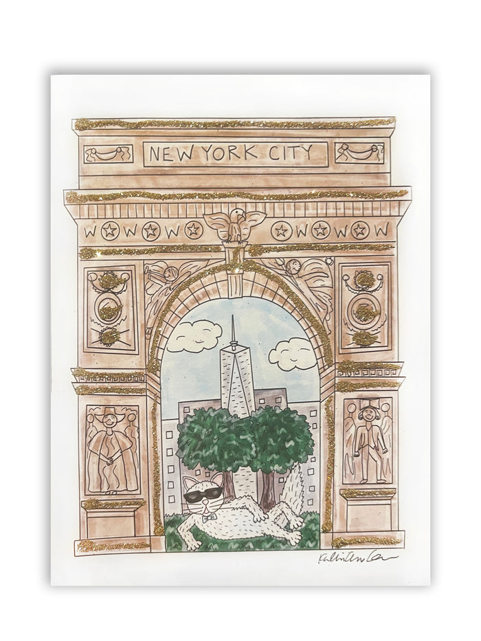 Washington Square Arch Glitter Card