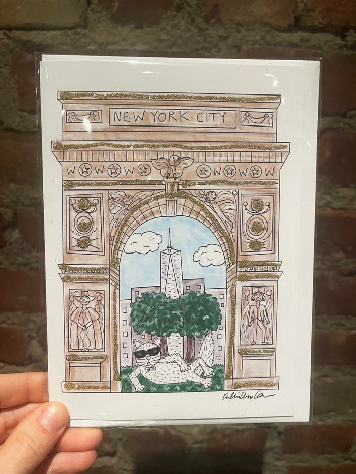 Washington Square Arch Glitter Card
