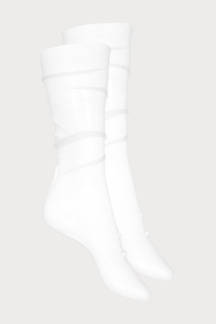 Scandale x Maison Close White Sheer Tulle Socks - Naughty Knickers