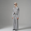 Jean large gris pour femme - Koreanxwear - Taille S