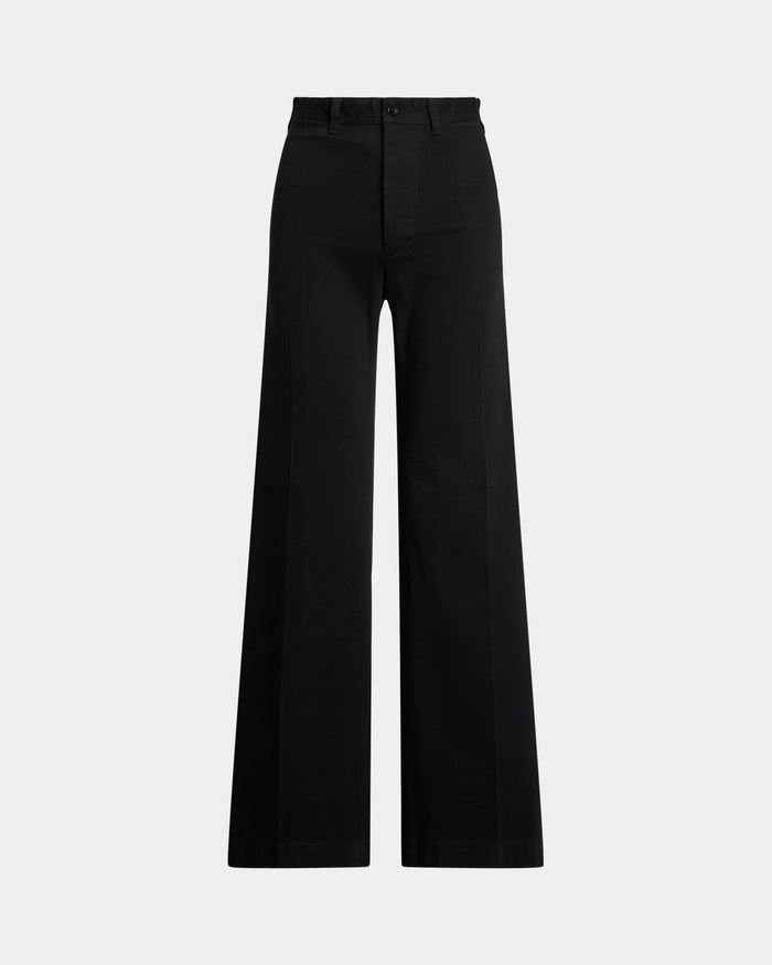 Women's Ralph Lauren Button Linen Pants (Black)