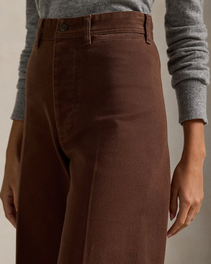 Women's Ralph Lauren Button Linen Pants (Khaki)