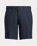 Women's Ralph Lauren Button Linen Shorts (Navy Blue)