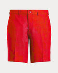 Women's Ralph Lauren Button Linen Shorts (Red)