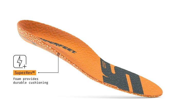 Work Puncture Resistant Insole with text that reads "SuperRev Foam Provides durable cushioning"
