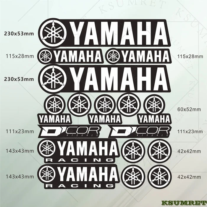 Yamaha Motorcycle Vinyl Sticker Decals Logo Kit