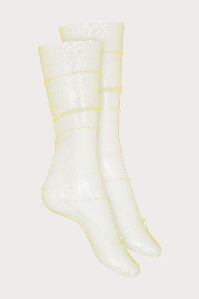 Scandale x Maison Close Yellow Sheer Tulle Socks - Naughty Knickers